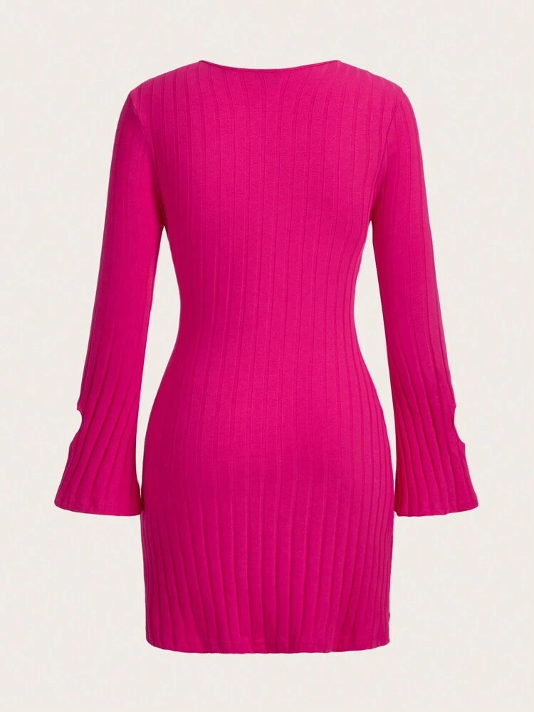 Women's Heart Cut Out Ribbed Dress