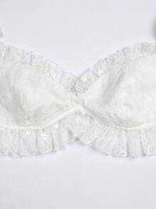 Enchnt Kurz Geschnittenes Damen-set Aus Oberteil Und Rock Mit Rüschenbesatz