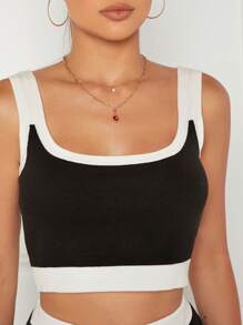 Hauture 女士顏色對比針織上衣和裙子套裝