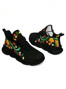 Mexican Flower Women's Sneakers, Lightweight Low Top Lace Up Shoes, PLUS SIZE Women's Fashion Outdoor Shoes - Multicolor - View 7
