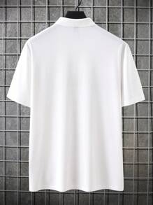 Manfinity Homme Nam Sọc Ngắn tay Áo polo - trắng - Xem 2