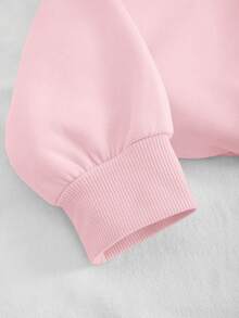 SHEIN Essnce Kích thước lớn Của phụ nữ Đàn ghi ta Mẫu Vòng cổ Áo nỉ - Hồng - Xem 4