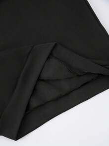 SHEIN Essnce Ấm áp Lót Vòng cổ Tay áo dài Áo nỉ - màu đen - Xem 5