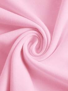 SHEIN ICON 女士简约图案印花圆领短袖短款 T 恤，休闲夏季 - 淺粉色 - 查看 4