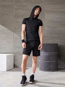 Teenager Jungen Kurzarm-Kapuzenpullover und Sportset