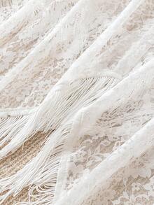 Calvaya Kích thước lớn Ren Áo Với Viền tua - trắng - Xem 4