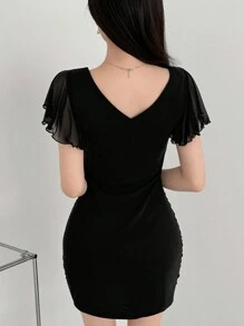 DAZY Women'S Sweetheart Neckline Bodycon Dress Short Dress Summer Sundress,Dress For Wedding Cocktail Dress - Black - View 2