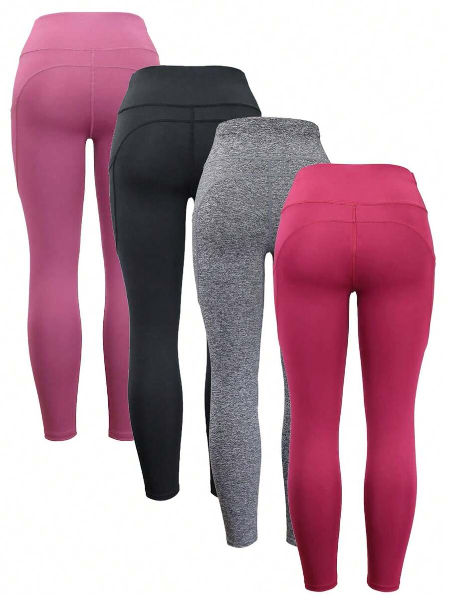 Yoga Basic 4pcs Yoga Tights Mshaped Seam Sculpt Booty Compression