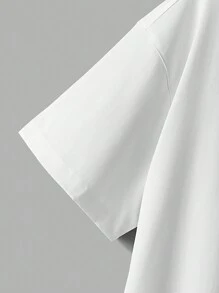 Manfinity Homme Camisa De Manga Corta De Color Sólido Para Hombre - Blanco - Ver 3