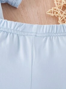 Đứa bé trai Gấu Dập nổi Ngắn tay Áo thun Và Bộ quần short - Màu xanh lam - Xem 6