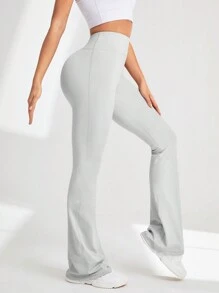 Easithlete Yoga Bộ Đối với phụ nữ - Cao eo Đào Hông Pháo sáng Quần Yoga & Áo , Khỏe mạnh Quần áo thể thao , Thon gọn - Xám - Xem 3