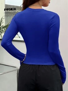 Muchica 女性蜘蛛紋長袖短t恤