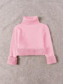 Franclia High Collar Thickened Thermal-Lined Slim-Fit Sweater, Warm Fitted Base Layer, Autumn/Winter Knit Pullover Fall Outfit