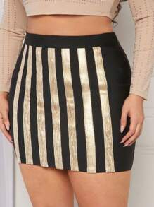 SHEIN SXY Plus Metallic Bandage Skirt Spring Summer Women Clothes Bachelorette Party Spring Break Birthday Outfit Sexy Outfits