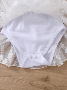 春夏婚禮季寶寶女孩白色優雅，華麗，可愛，日常，休閒連體裝 - 彩色 - 查看 5