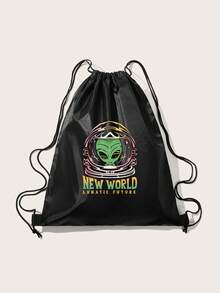 Threesuture Mochila De Moda Con Estampado De Alien