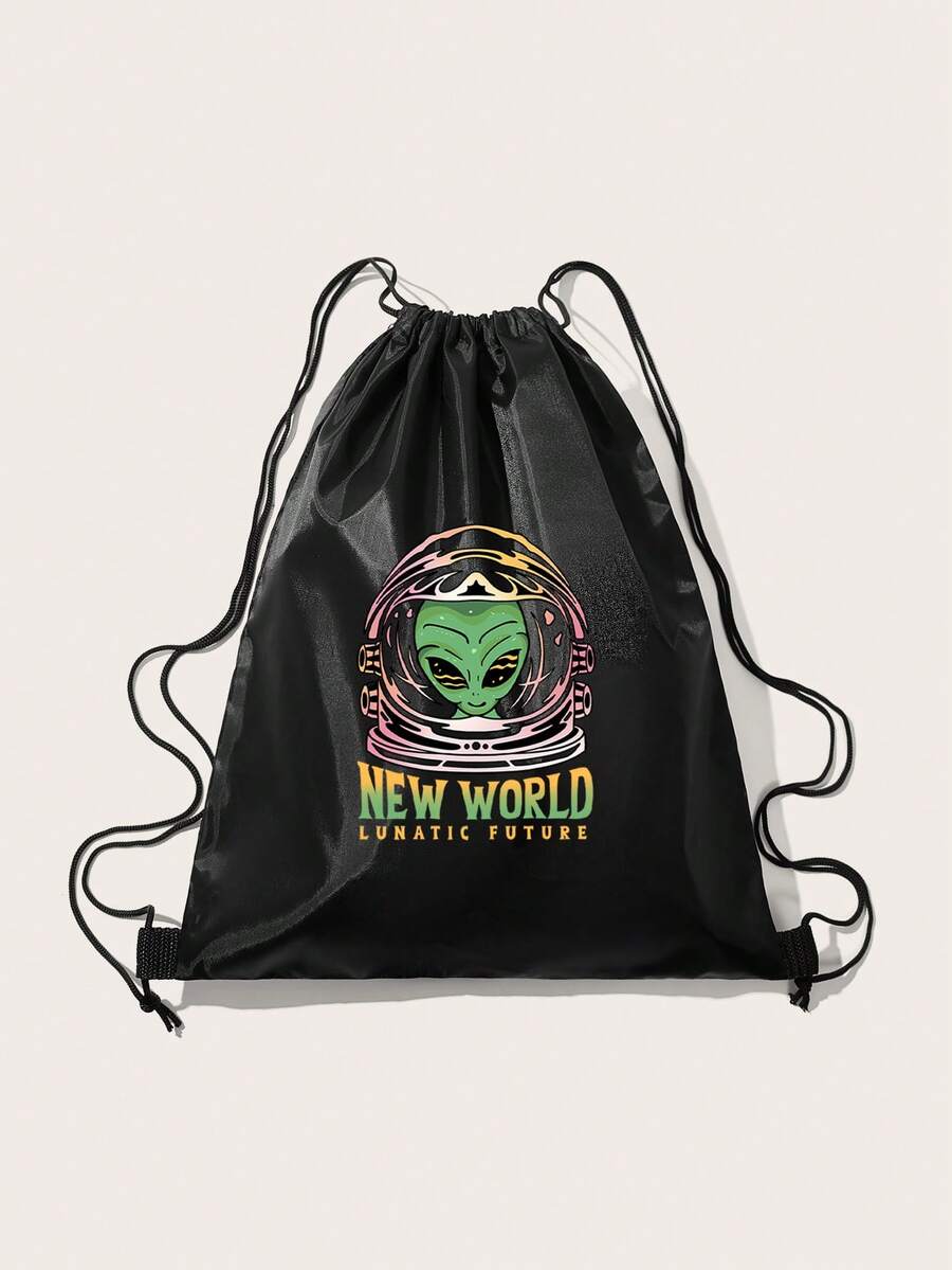 Threesuture Mochila De Moda Con Estampado De Alien