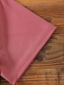 SHEIN LUNE 女款大尺碼卡通印花標語短袖 T 卹 - 藕粉色 - 查看 4