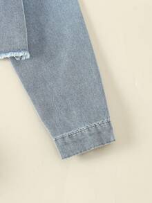 Camisa Vaquera Con Cuello Y Botones Para Niñas De Entre 8 Y 14 Años - Lavado ligero - Ver 3