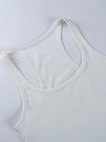 INAWLY Của phụ nữ Đồ đan Ribbed Gầy Không lưng Áo liền quần chặt - trắng - Xem 5