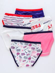 6入組三角形狀的少女內褲 - 彩色 - 查看 2