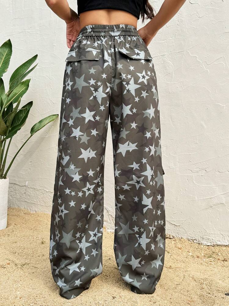 Star Print Cargo Pants Fall Cloth For Women