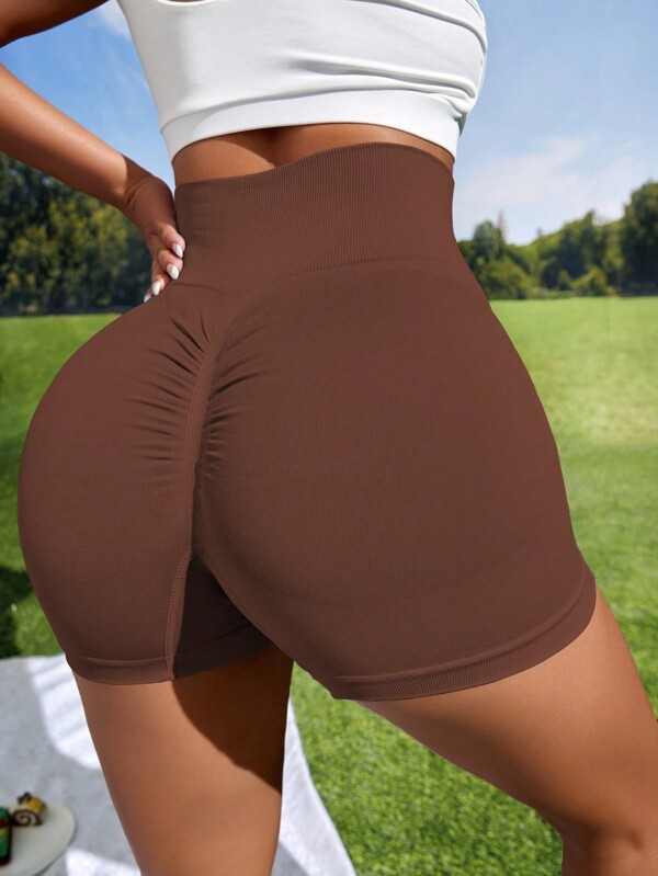 SHEIN Sport Studio Seamless Booty Scrunch Athletic Shorts Legging ShortsWomen Sweat Short, Gym Short, Biker Short