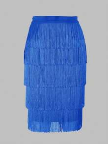 Falda de moda con vuelo - Azul - Ver 2