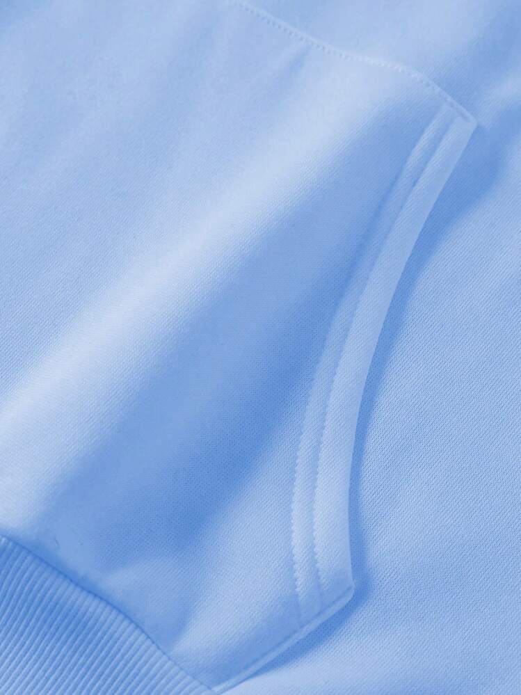 INAWLY 女式连帽运动衫，带标语印花和袋鼠口袋 FAITH OVER FEAR PSALM 563，长袖上衣 - 藍色 - 查看 4