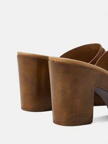 SHEIN Women's High Heel Slippers - Camel - View 6