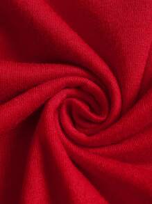 SHEIN EZwear Women's Astronaut Pattern Short Sleeve T-Shirt - Red - View 4