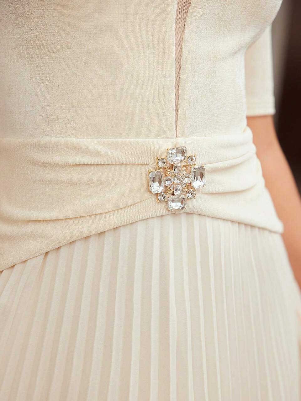 MOTF DRAPED RHINESTONE DETAIL DRESS