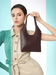BizChic Bolso de hombro versátil y de moda - Café integral - Ver 1