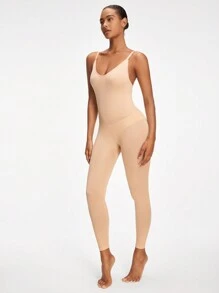 SHAPORA 2 Piezas Enterizos Para Mujer Sin Mangas Y Ceñidos De Un Solo Color - Multicolor - Ver 6