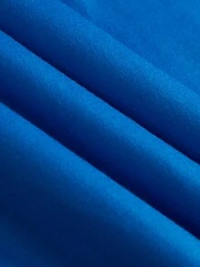 Manfinity Homme Herren Farbblock Langarm Lässig T-Shirt & Hose, 2 Stücke/Set, Ausgehen, Herbstkleidung - Blau - Übersicht 4