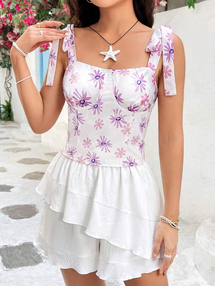 Flower Print Camisole Top