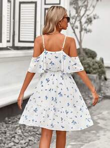 SHEIN Clasi 女款露肩迷你花襯衫裙 - 彩色 - 查看 2