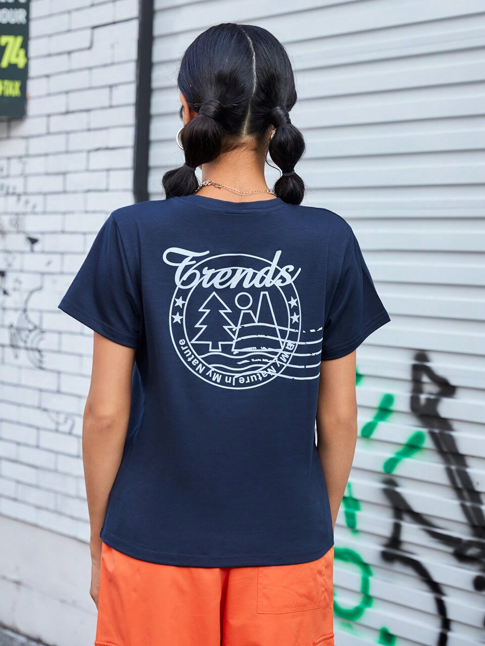 Women's Fashionable Summer Sporty Printed Casual T-Shirt
