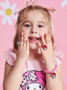 HELLO KITTY AND FRIENDS | SHEIN 3入組可愛珠子彈性手鍊套裝,適用於女生打扮 - 彩色 - 查看 2