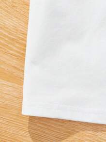 SHEIN 3pcs Tween Girls' Knitted Solid Color Loose Fit Casual T-Shirt Set With Round Neck - Black - View 5