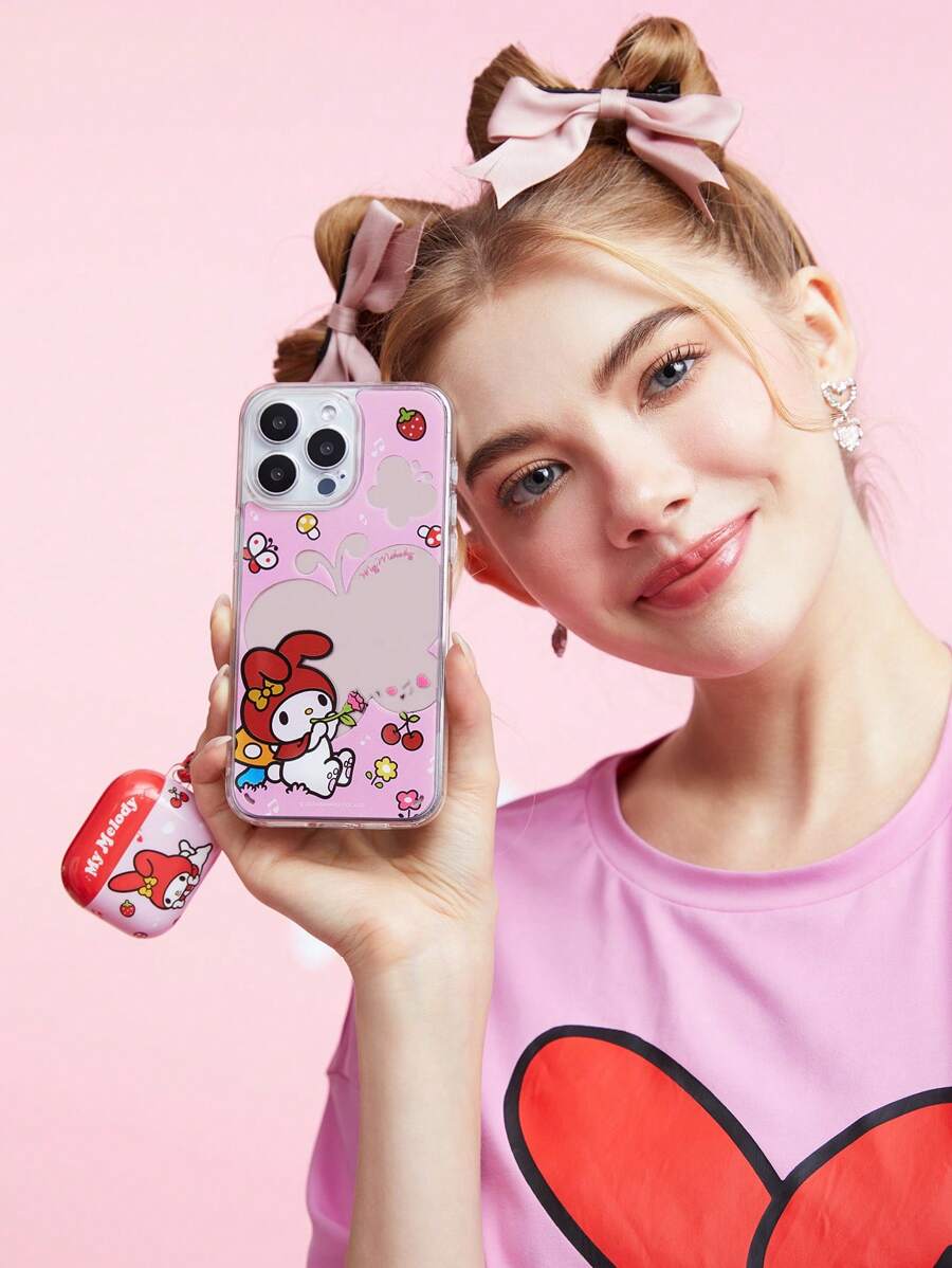 HELLO KITTY AND FRIENDS | SHEIN Carcasa Para Teléfono Móvil Con Espejo - Rojo - Ver 1
