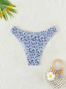 SHEIN Swim Summer Beach Women's Printed Bikini Bottoms, Random Pattern - Multicolor - View 1