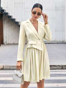 Aveloria Ladies' Solid Color Ruffle Hem Long Sleeve Dress