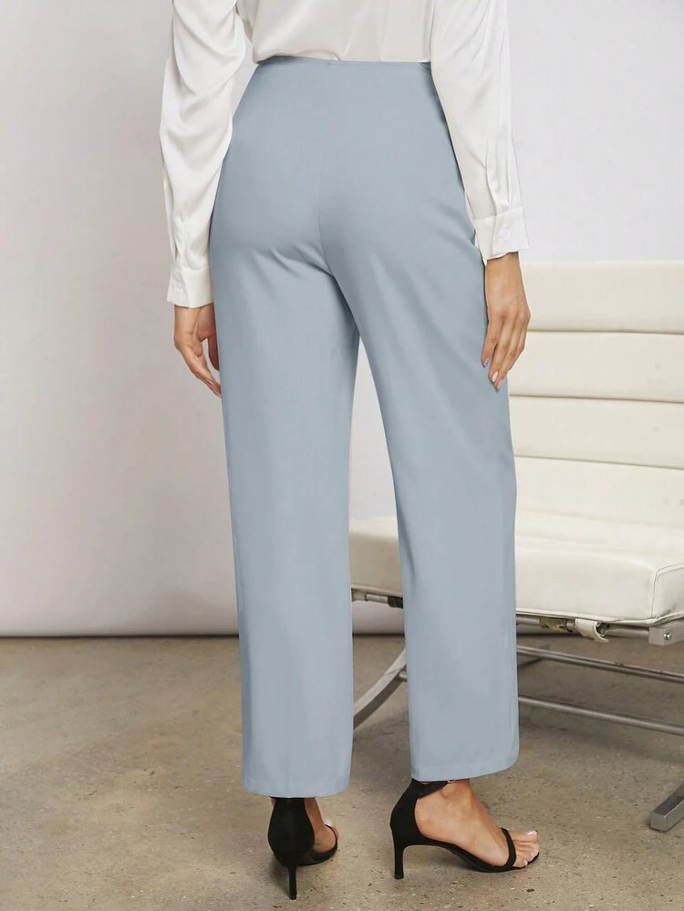 Women's Double-Breasted Wide Leg Pants, Elegant Business Casual Office Wear, Spring/Summer