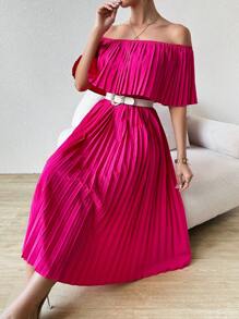 Chiquease Women's Off-Shoulder Pleated Dress - Multicolor - View 5