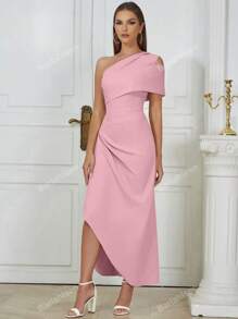 Elegancka seksowna asymetryczna sukienka bodycon na jedno ramię bez rękawów dla kobiet