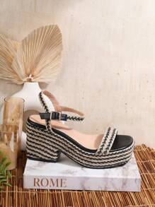 SHUZIA Women's Wedge Heel Thick Bottom Sandals Suitable For Daily Wear