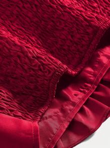 SHEIN MOD 红色立体花朵复古浪漫优雅淑女抹胸 - 紅色 - 查看 3