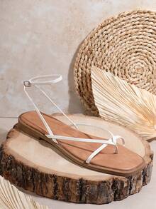 SHUZIA Sandalias Planas Para Mujer - Beis - Ver 4