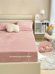 Sábana ajustada lisa, sábana ajustada rosa simple, para el dormitorio